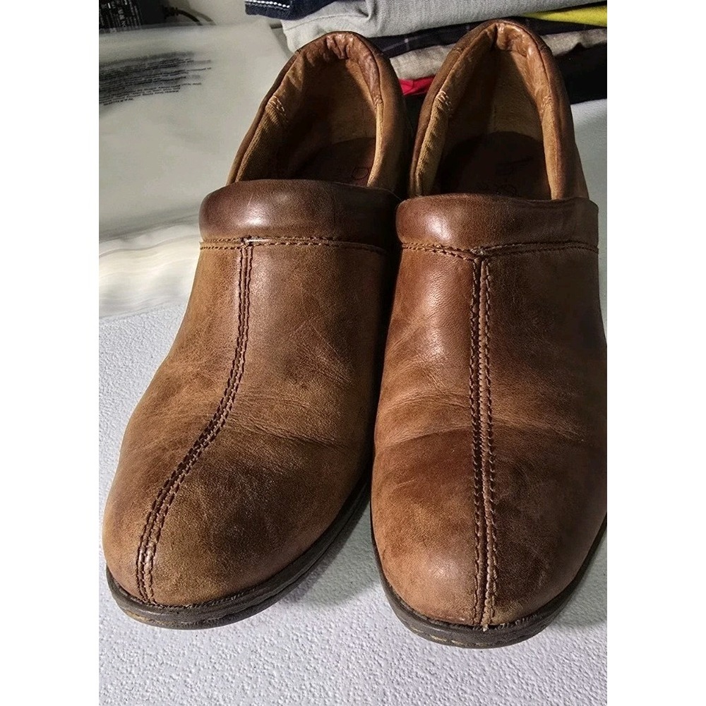 BOC Born Concepts Women's Brown Leather Clog Slip On Shoe Size 8 See Pics‎